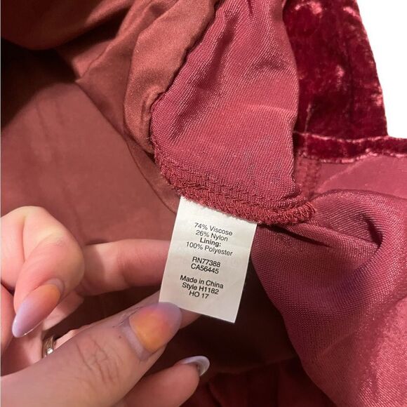 J.Crew Factory Red Velvet Peplum Top - Picture 9 of 11